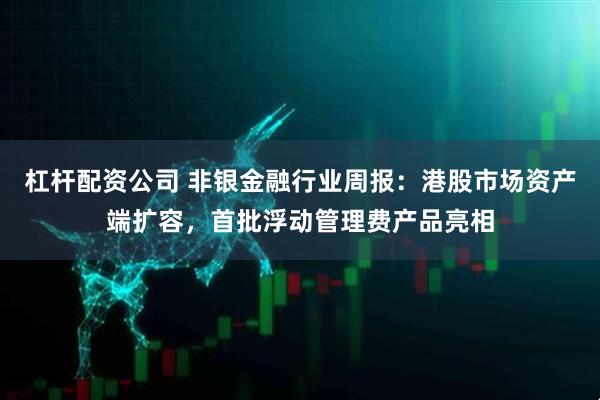杠杆配资公司 非银金融行业周报：港股市场资产端扩容，首批浮动管理费产品亮相